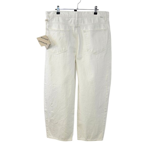 MOTHER The Half Pipe Ankle Jeans in Picket Fence, White, High Rise, Relaxed, 32 - Picture 3 of 10